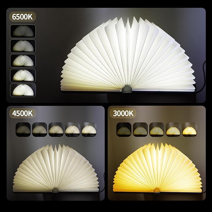 Enchanted Book Lamp AI Voice Activated | Auto-Flip Magic Lighting for Fantasy Fans, Spell-Casting Decor in Home Office (Antique Brass) (Art Deco 2)