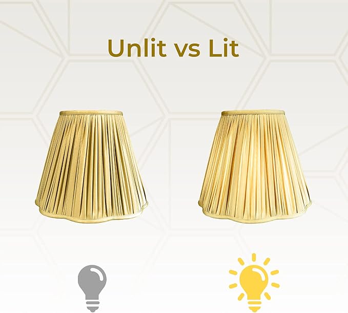 Royal Designs, Inc. BS-754-18AGL Bottom Scallop Gather Pleat Basic Lamp Shade, 9 x 18 x 14, Antique Gold