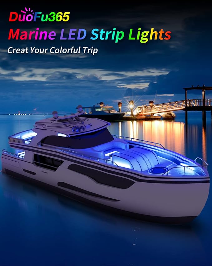 Blue Led Strip Light,IP68 Waterproof Car Exterior Light Strip,golf cart led lights Cuttable for Automotive Motorcycle Golf Cart Marine Boat Cargo Home Decoration Led Strip,12inch (Pack of 4)