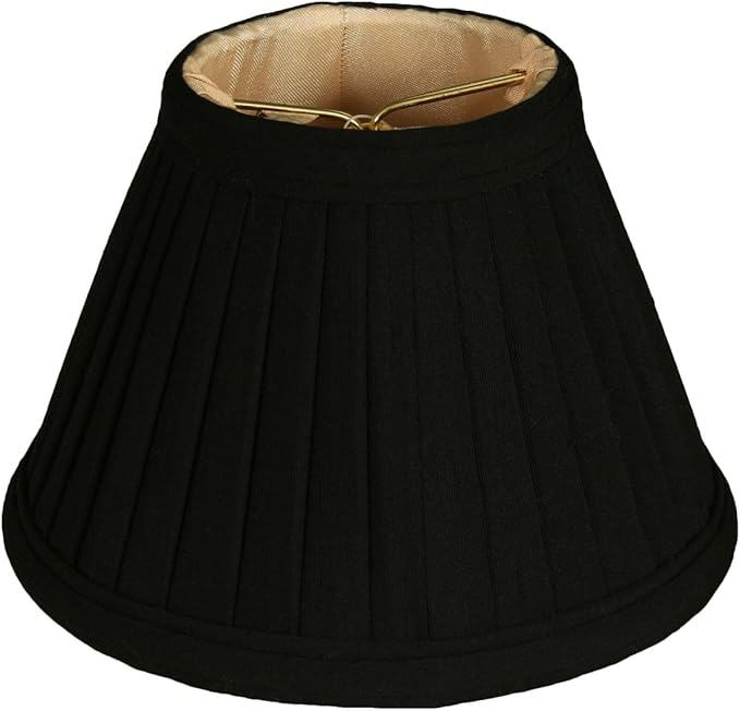 Royal Designs, Inc. CS-112BLK/GL Pleated Empire Chandelier Shade, 3 x 6 x 4.25, Black with Gold