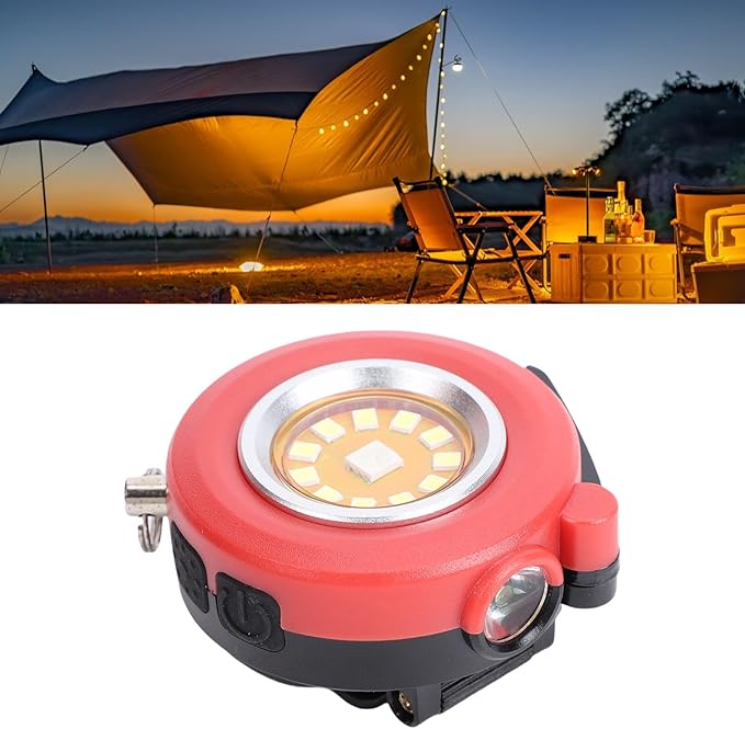 Mini Keychain Flashlight, RGB Multi Color Aluminum Work Light Portable Pocket Flashlights for Outdoor Use (Red)