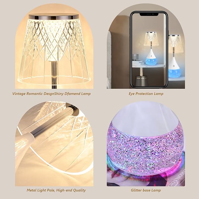 7-Color Changing LED Night Light - Soothing Mood Lamp for Bedroom, Living Room & Office - Relaxing Flashing Glass Decoration Light ((Decorative Art))