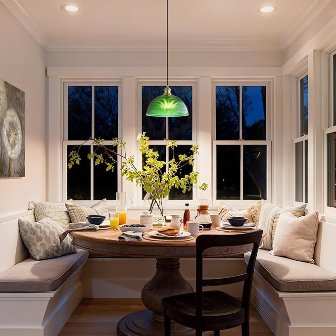 Vintage Pendant Light Fixtures: Glass Pendant Lights Kitchen Island, Modern Green Pendant Light Fixture for Bedroom Dining Room