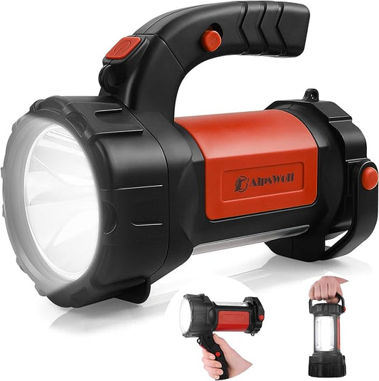 Camping Lantern Rechargeable, AlpsWolf LED Flashlight Spotlight Lantern with 800LM, 3600 Capacity Powered, Portable Bright Camping Light for Emergency, Outdoor Hiking, Power Outages