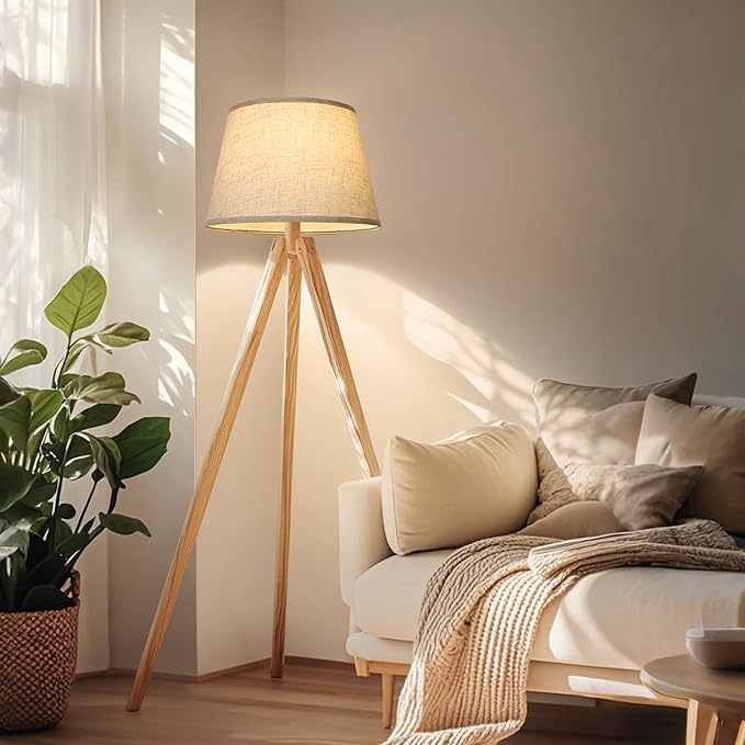 Large Drum Lamp Shades Set of 2, 12"Top x 16"Bottom x 11"High, Beige Lampshades for Table Lamps Floor Lamps, Natural Linen Replacement Lamp Shades, Spider, Harp Holders Included, Easy Assembly