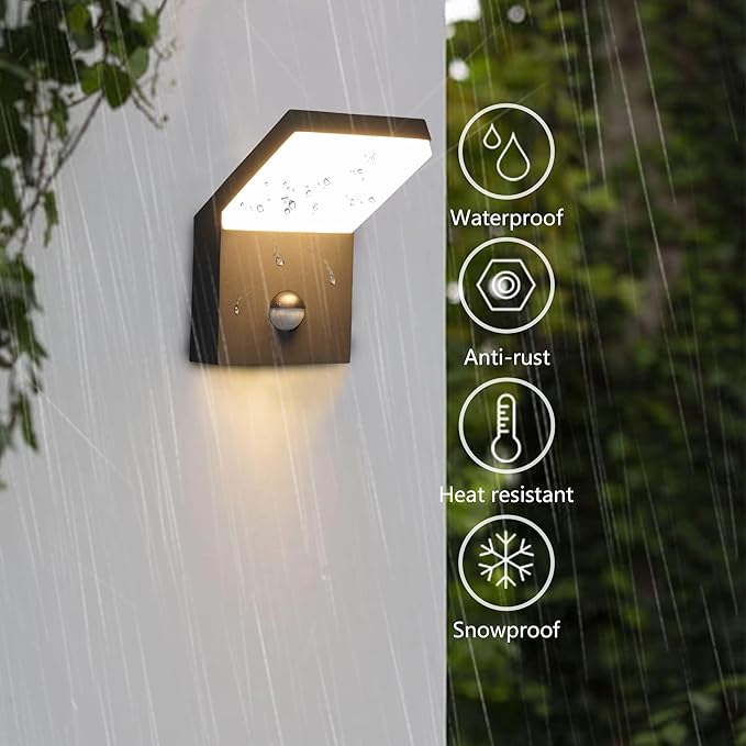Lustrlach Motion Sensor Outdoor Light Fixtures Wall Mount,Exterior Wall Sconce, Porch Light, Garage Lights, Waterproof Motion Lights for Outside,Garden, Front Door