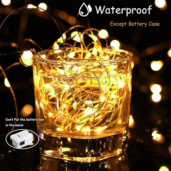 ZGWJ Fairy Lights Battery Operated, 50 Pack Twinkle String Lights 20 LED 7FT 3 Lighting Modes for Bedroom Decor, Easter, Halloween, Christmas, Party Indoor and Outdoor Decoration Warm White