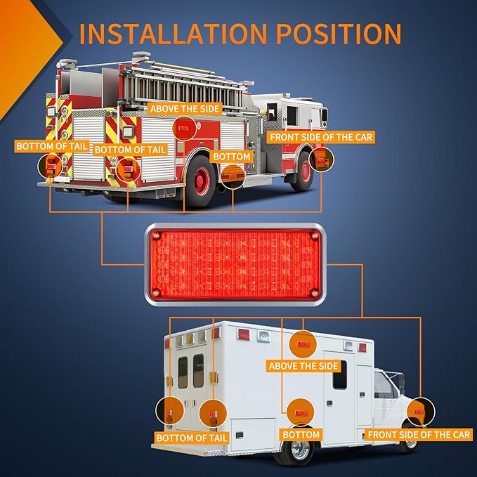 Nilight 2PCS 42LED Red Wireless Magnetic Strobe Lights Portable Warning Hazard Light Surface Mount Waterproof 5 Patterns for 12V 24V Cars Trucks Van Off Road Vehicles ATV