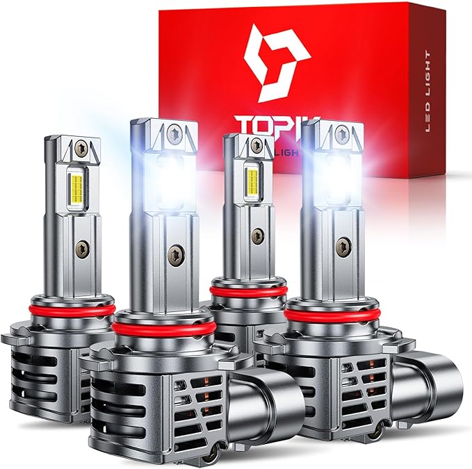 TOPIK 9005 9006 Light Bulbs Combo, 64000LM 6500K White 800% Super Bright HB3 HB4 Halogen Replacement Fog Light Bulbs or Off-Road Bulbs, Plug & Play, 4PCS