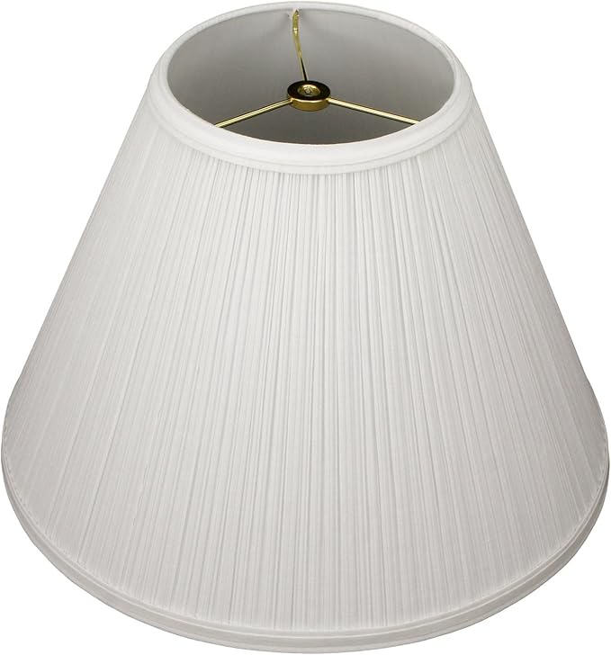 FenchelShades.com Lampshade 6.5" Top Diameter x 15" Bottom Diameter x 11" Slant Height with Washer (Spider) Attachment for Lamps with a Harp (Pleated Mushroom Cream)