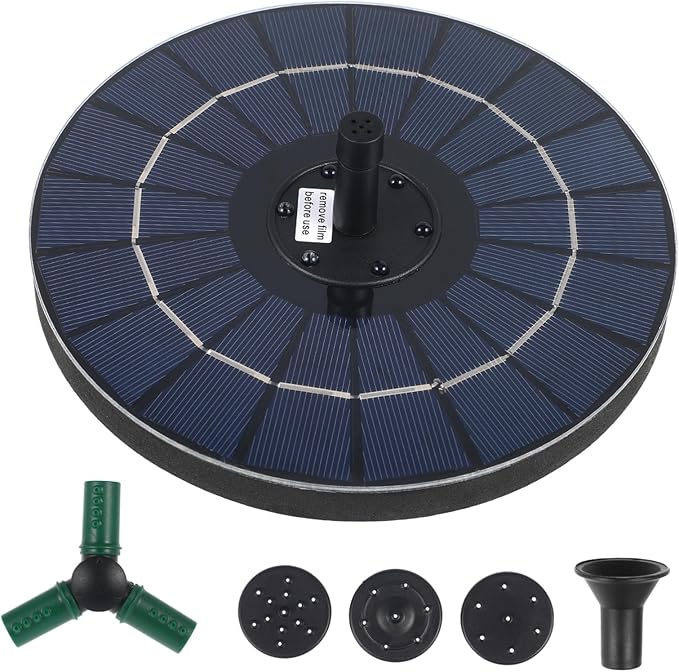 Solar Powered Fountain Pump for Bird Bath Floating Solar Fountain LED Color Changing Lights for Outdoor Garden Pool Easy Installation Water Feature