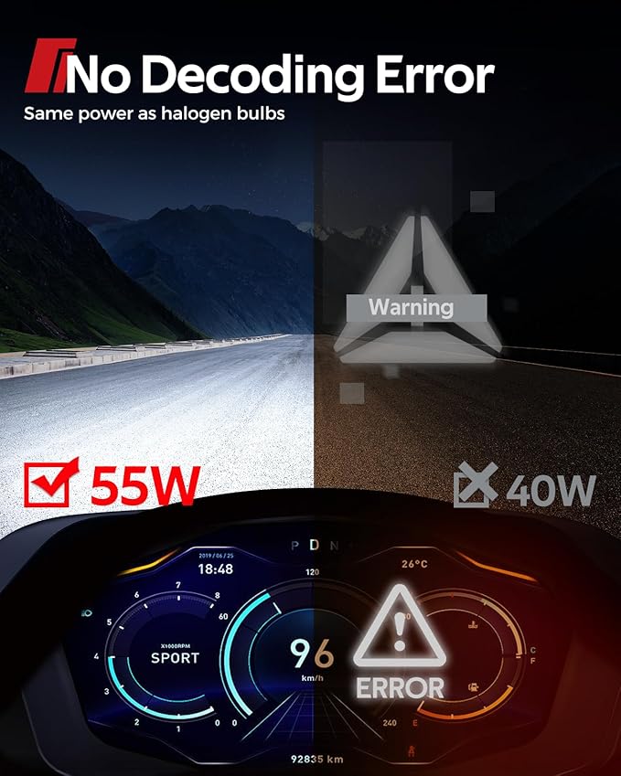 Torchbeam 9007/HB5 Bulbs T7 Series, 68,000LM 900% Ultra Brighter Light Bulbs, 6500K 9007 Light with High Speed Fan, 5Min Quick Installation Fog Light, 60000 Hours Lifelong, Pack of 2