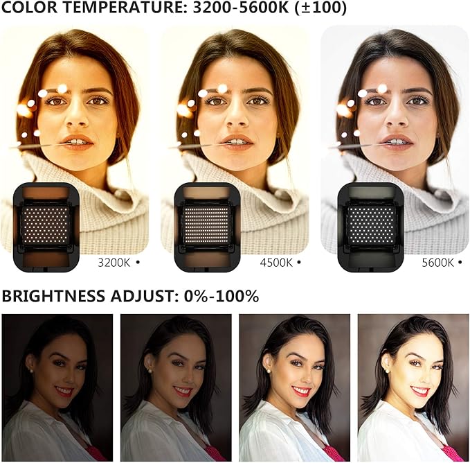 Neewer 2-Pack 2.4G LED Video Light with 2M Stand Bi-Color 200 SMD CRI 96+/U-Bracket/Barndoor/LCD Display Video Lighting Kit for Studio Photography, Remote/Case Included