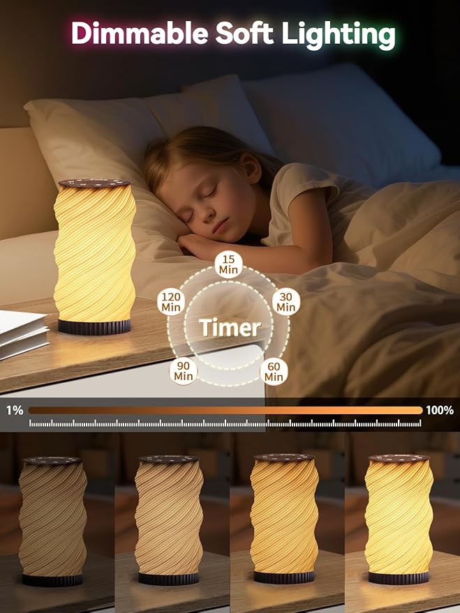Sound Machine with Night Light, White Noise Sound Machine Mood Lamp for Adult Relaxation - 24 Soothing Sounds, Bluetooth Speaker, Touch Control, Timer, Adjustable Volume & Brightness for Bedroom