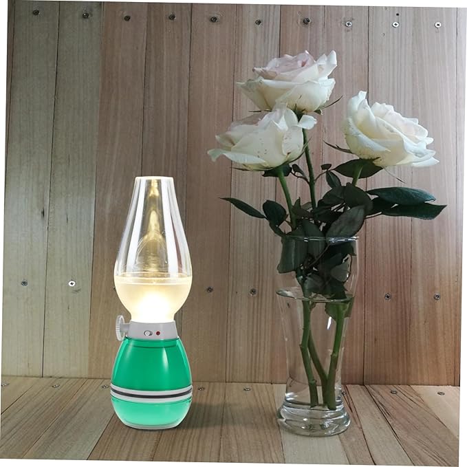 NUOBESTY Vintage Rechargeable Table Lamp LED Light Portable Retro Oil Lantern for Camping and Home Decor Dimmable Brightness Battery Operated Random Color