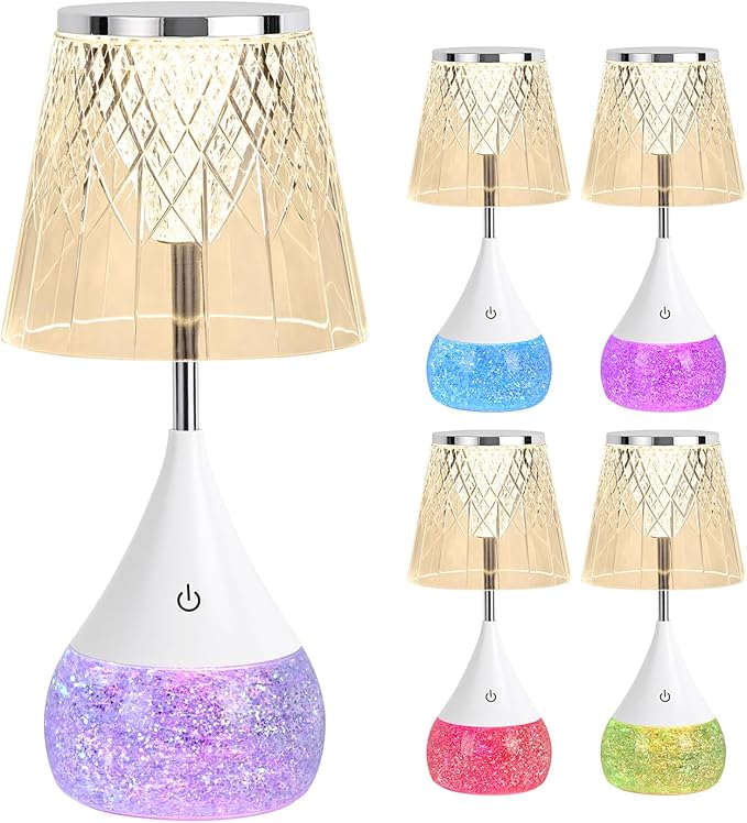 7-Color Changing LED Night Light - Soothing Mood Lamp for Bedroom, Living Room & Office - Relaxing Flashing Glass Decoration Light ((Decorative Art))