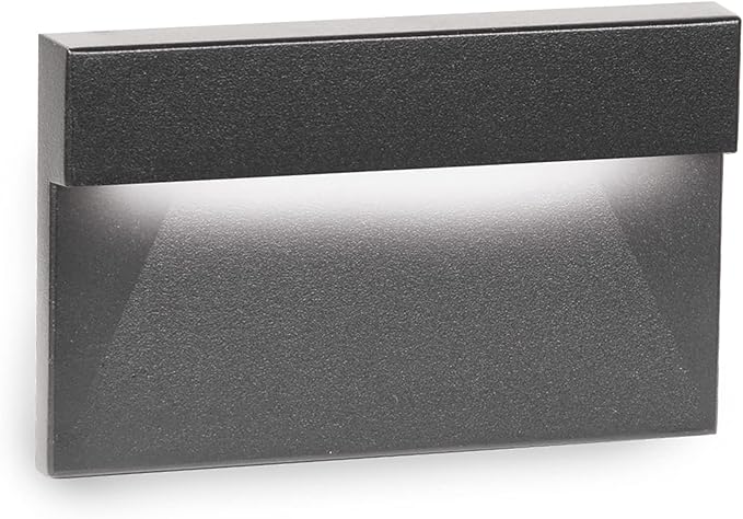WAC Landscape Lighting, LED 12V Horizontal Ledge Indoor or Outdoor Step and Wall Light Amber 1800K Built-in LED in Black