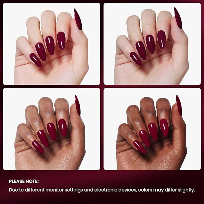 Beetles Red Gel Polish - Oxblood Red 15ML/0.51Fl Oz, Maroon Dark Burgundy Gel Nail Polish, Soak Off UV LED Lamp Burgundy Wine Color Nails Art, Long-Lasting Manicure Salon DIY Home Gifts for Woman