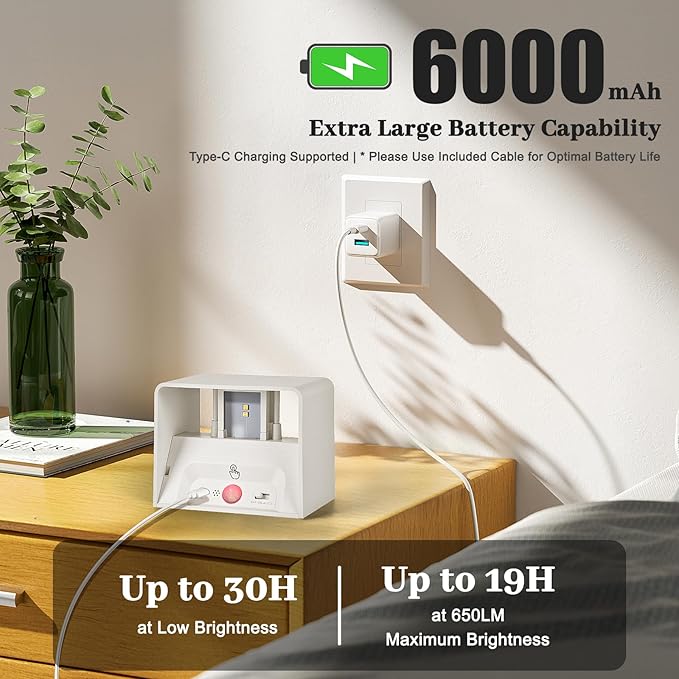 Motion Sensor Wall Light Indoor Set of 2, 6000mAh Wireless Rechargeable Battery Operated LED Wall Sconce Up & Down with Touch & Remote Control, Battery Powered Magnetic Wall Lamps with 3CCT, White