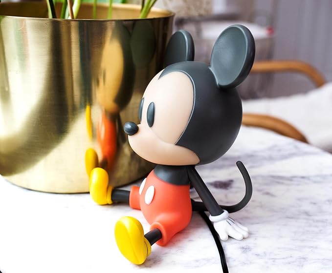 Ukonic Disney Mickey Mouse Figural Mood Light | Nightstand Table Lamp with LED Light for Bedroom, Desk, Living Room | Home Decor Room Essentials, Cute Gifts and Collectibles | 6 Inches Tall