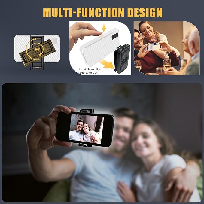 MACTREM 168 LED Selfie Light for iPhone,Portable Phone Light, 3000Mah Rechargeable Video Light, Adjusted 3 Modes, for iPhone, Camera, Laptop, iPad, Video Conference, TikTok(White)
