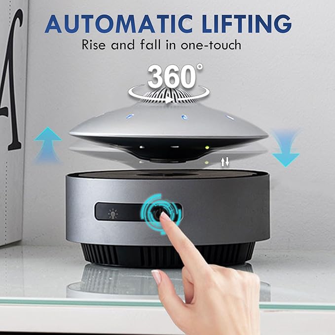 UFO Magnetic Levitation Bluetooth Speaker, Playing Music & Automatic Floating in The Air, HiFi Speaker with Bluetooth 5.0, 3D Sound, Cool Tech Gadgets for Men, Unique Gifts for Home Office Décor
