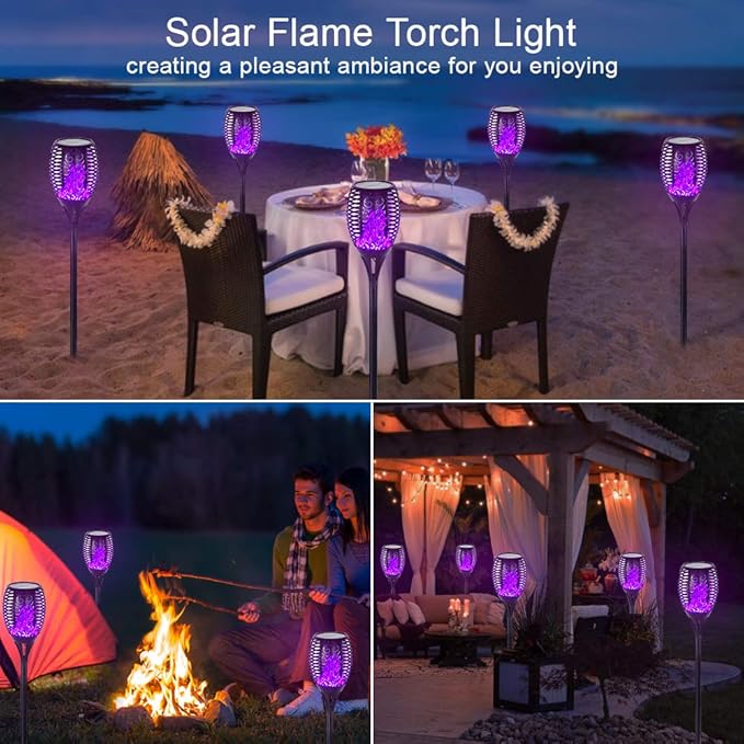 EOYIZW Solar Lights Outdoor, 4 Pack Premium 99 LEDs Purple Halloween Decorations Solar Lights - IP65 Waterproof Garden Outdoor Decor for Halloween Yard Patio Porch