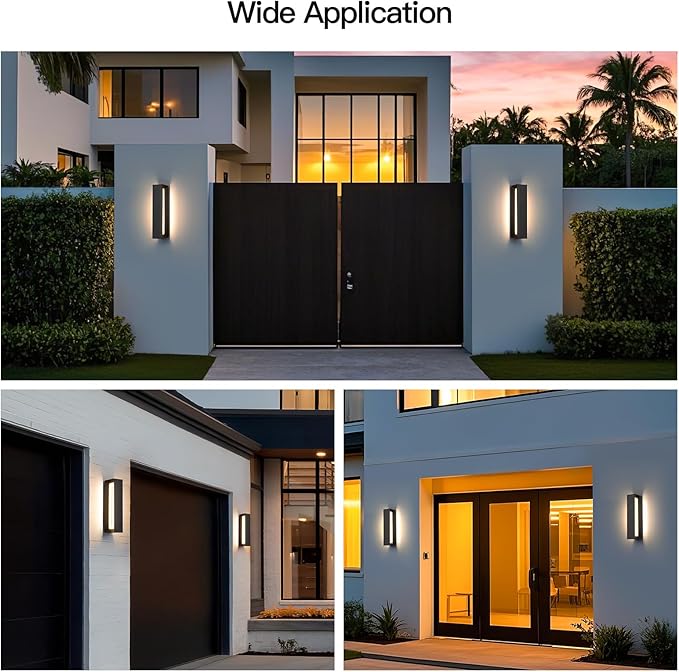 Outdoor Wall Light Hard Wired, 21" Modern Wall Sconce AC100-240V, Waterproof Garage Exterior Lighting Fixture Wall Mount, 3000K Front Porch Lamp, Large LED Sconce Light for House Outside Patio