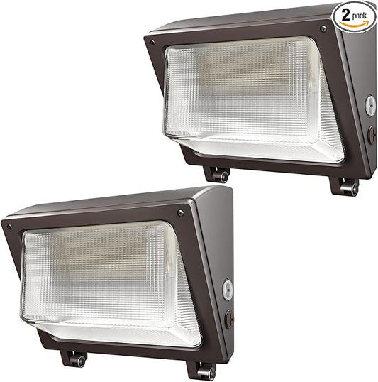 LED Wall Pack Light 120W/96W/72W with Dusk to Dawn Photocell,18000LM 1000W Equiv.,6000K/5000K/4000K Daylight Outdoor Security Lighting,Commercial Wall Mount Lights for Warehouse,Yard - 2Pack