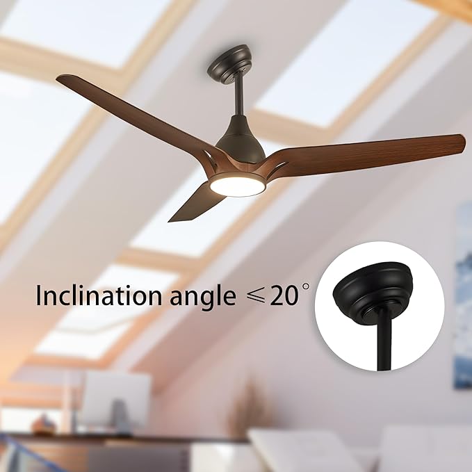 Ceiling Fans with Lights,52 inch Modern Ceiling fan with App and Remote Control,Reversible DC motor ceiling fans,3CCT,Dimmable,Noiseless,Ceiling Fan for Bedroom,Farmhouse,Indoor/Outdoor Use