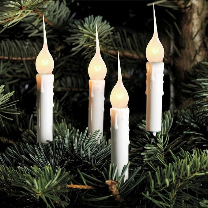 Dipped Candle Light Bulbs, Christmas Silicone Decorative Replacement Bulbs 5 Watts for E12 Candelabra Base Night Lights, Electric Window Candles, Chandelier - 12 Pack