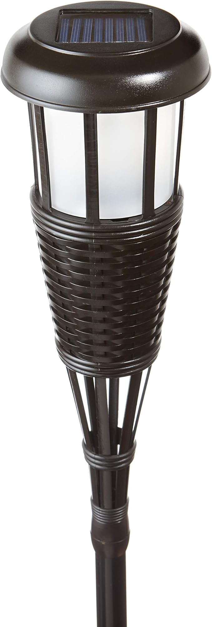 Newhouse Lighting FLTORCH4-B Solar-Powered Flickering Flame Outdoor Island Torches, Dark Chocolate,Black (Pack of 8)