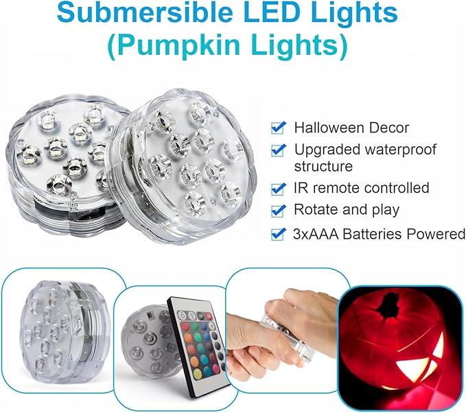 POLENTAT Submersible LED Lights with Remote, 16 Colors 4 Modes Battery Powered Waterproof LED Pool Lights for Inground Pool Above Ground Pool Bathtub Decoration (4 Packs)