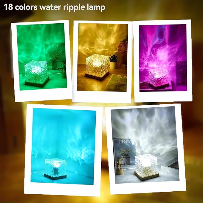 Ocean Wave Projector Light, Ambient Lighting Luminorthe Cube Northern Lights Projector with 16 Colors and Dynamic Ripple Effect for Living Room Bedroom Decor, Christmas Gifts for Teens