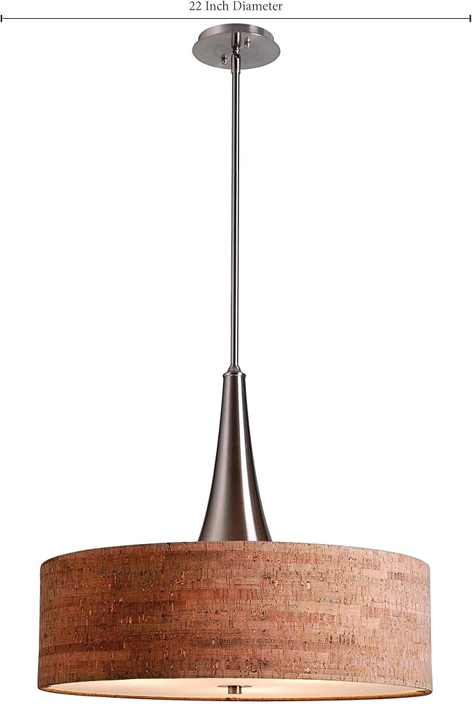 Kenroy Home 93013BS Bulletin 3-Light Pendant, Brushed Steel