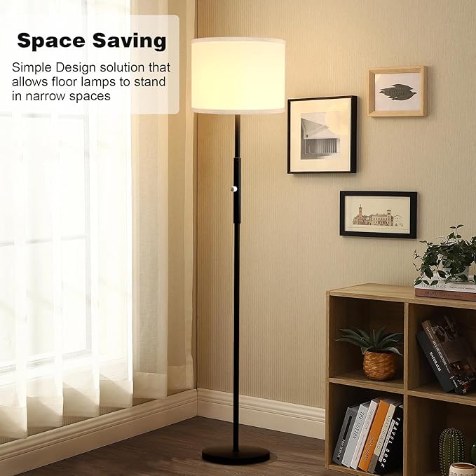 PARTPHONER Floor Lamp for Living Room Bedroom with Lampshade Stencil, 65’’ Modern Tall Lamp Simple Design Standing Lamps for Kids Room Home Office Reading, Bulb Included