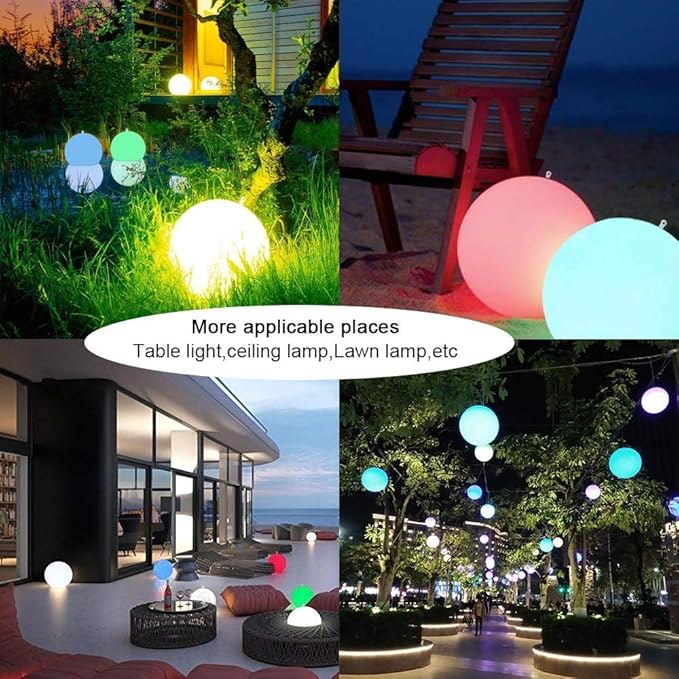 Floating Pool Lights Inflatable Waterproof IP68 Solar Glow Globe,14” Outdoor Pool Ball Lamp 4 Color Changing LED Night Light, Party Decor for Swimming Pool,Beach,Garden,Backyard,Lawn,Pathway - 2 PCS