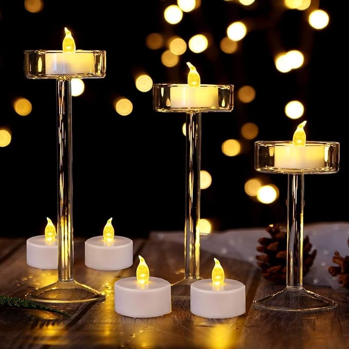Flameless LED Tea Lights Candles, Battery Operated Flickering Electric Fake Candles Bulk, 100Pack Powered Votive Tealights Long Lasting 200H+ Bright Warm Yellow Lamp for Seasonal & Festive Decoration
