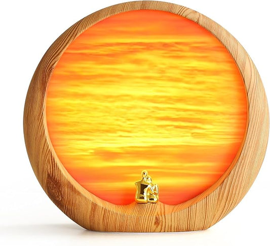 mamre Golden Sunset Lamp Home Decorations Table Lamp Gifts for Wedding Anniversary Valentine's Day Mother's Day Birthday(Golden Sunset)