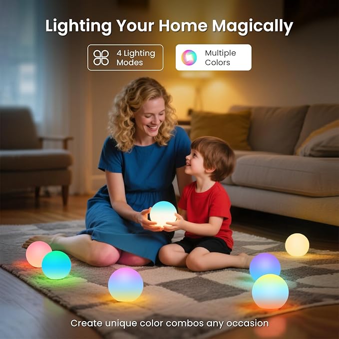 LOFTEK 3-inch Floating Pool Lights, Color Changing Rechargeable Pool Lights, IP65 Waterproof LED Ball Light, Bathtub Lamp, Remote Control, Sphere Orb for Patio, Yard, Nursery, Decor, Gift (1 Pack)