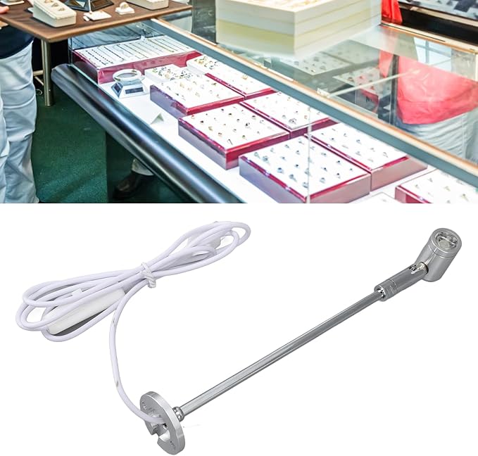 Garosa LED Spotlight USB Powered Modern Cabinet Standing Display Light Adjustable for Jewelry Showcase Showroom Gallery(Warm Light)
