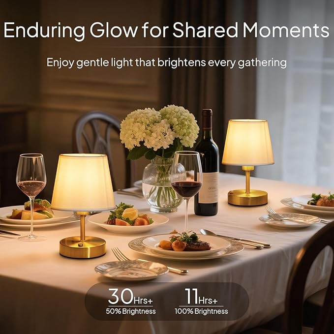 EppieBasic Cordless Table Lamp Small: Fast Charging & Long Lasting - 2700K Warm Light Dimmable - Vintage Mini Rechargeable Lamps for Dinning Living Room Bedroom