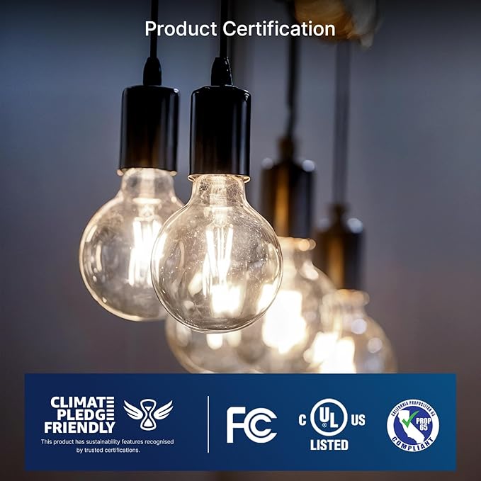FLSNT 60W Equivalent LED Globe Candelabra Bulbs, Dimmable G16.5 LED E12 Chandelier Light Bulbs, 550LM, CRI82, 5.5W, AC 120V, 12 Pack, 5000K Daylight