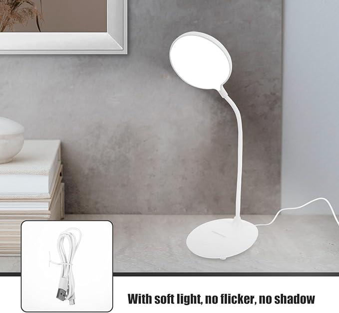Dimmable USB Charging LED Desk Lamp Eye-Caring Table Light for Office Reading with Touch Control Soft Illumination Suitable for Study and Work