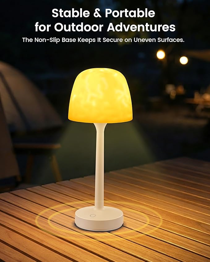 Waterproof Shower Lamp with Ocean Wave Projector for Bathroom, Cordless Rechargeable Bath Light with 16 Color Changing,Table Lamp with Soft 360˚Glow for Bathtub, Night Shower & Relaxing Dating