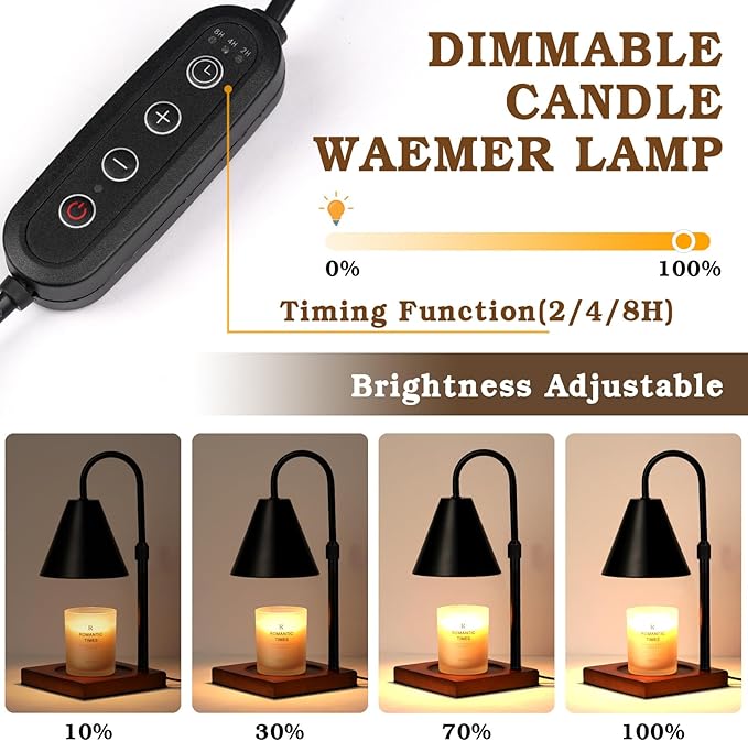 Modern Candle Warmer Lamp 2 Pack, Dimmable Candle Lamp Warmer with Timer, Birthday Gifts for Women Who Have Everything,Gifts for Mom,Height Adjustable Candle Lamp, Cozy Living Room Bedroom Decor