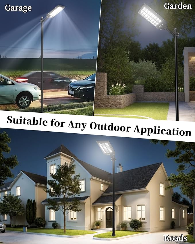 Ofuray Of-8800W Solar Street Lights Outdoor, 6500k Solar Security Flood Parking Lot Lights Dusk to Dawn,IP67 Waterproof Led with Remote Control Motion for Street,Court,Barn