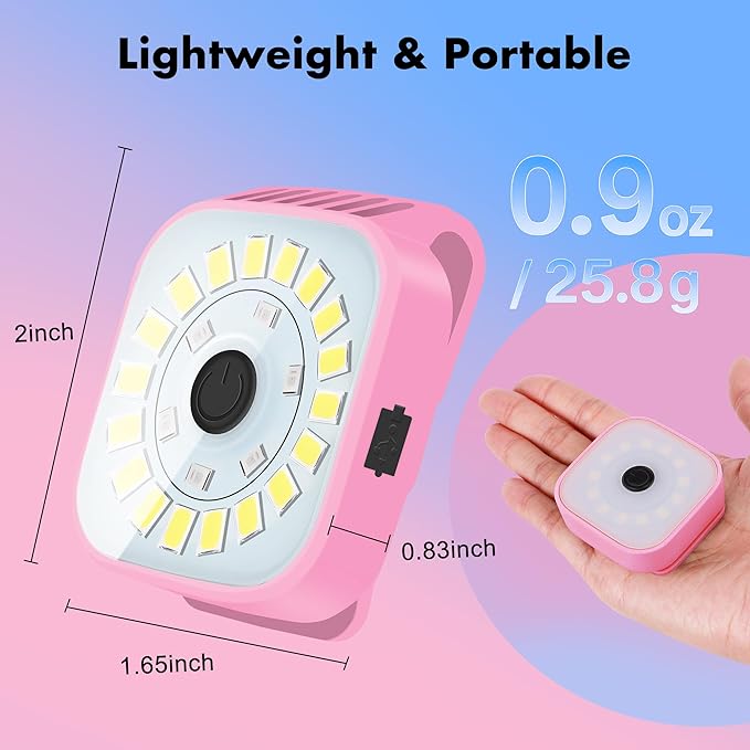 2 Pack Pink Running Lights for Runners, Rechargeable Walking Light for Night Walking,Clip On Flashlight,Running Accessories for Women,Safety Light Gear for Hiking,Fishing,Camping,Jogging