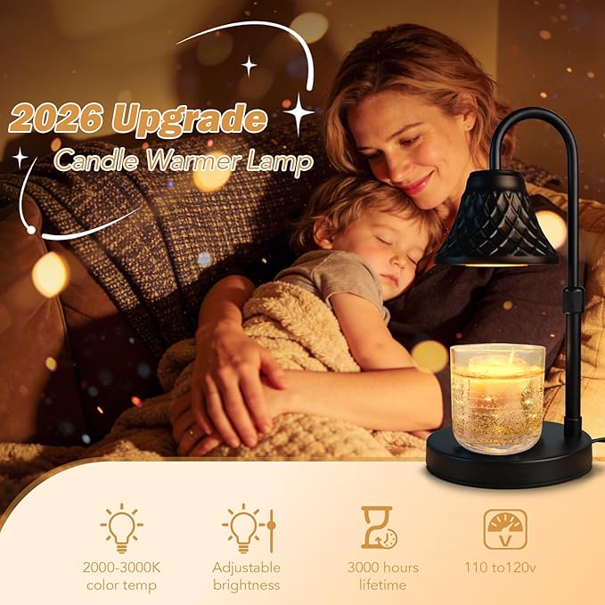 Adjustable Candle Warmer Lamp with Timer: Birthday Gifts for Women fits All Candle Jar Home Decor - Wax Warmer for Scented Wax Gifts for Women