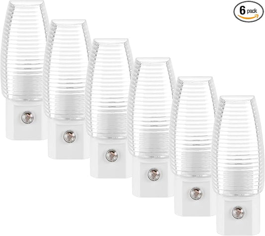 Maxxima MLN-16 LED Plug in Night Light - Features Auto Dusk to Dawn Sensor, 5000K Daylight, 5 Lumens, Ideal for Bedrooms, Bathrooms, and Hallways - 6 Pack